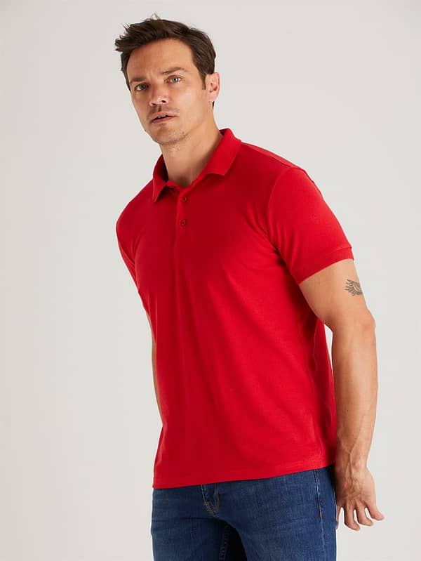 Polo Yaka Kırmızı İş Tişörtü