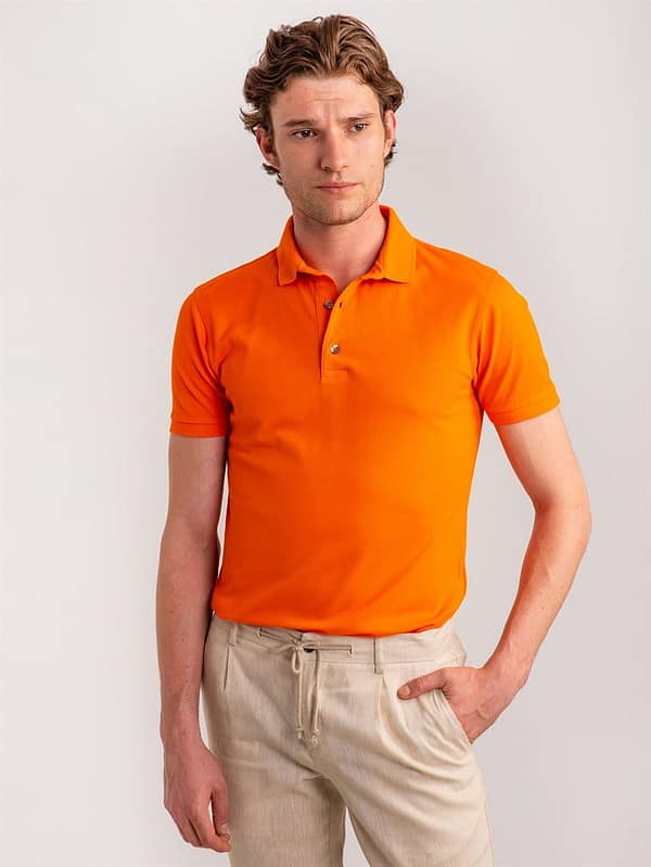 polo yaka turuncu tişört